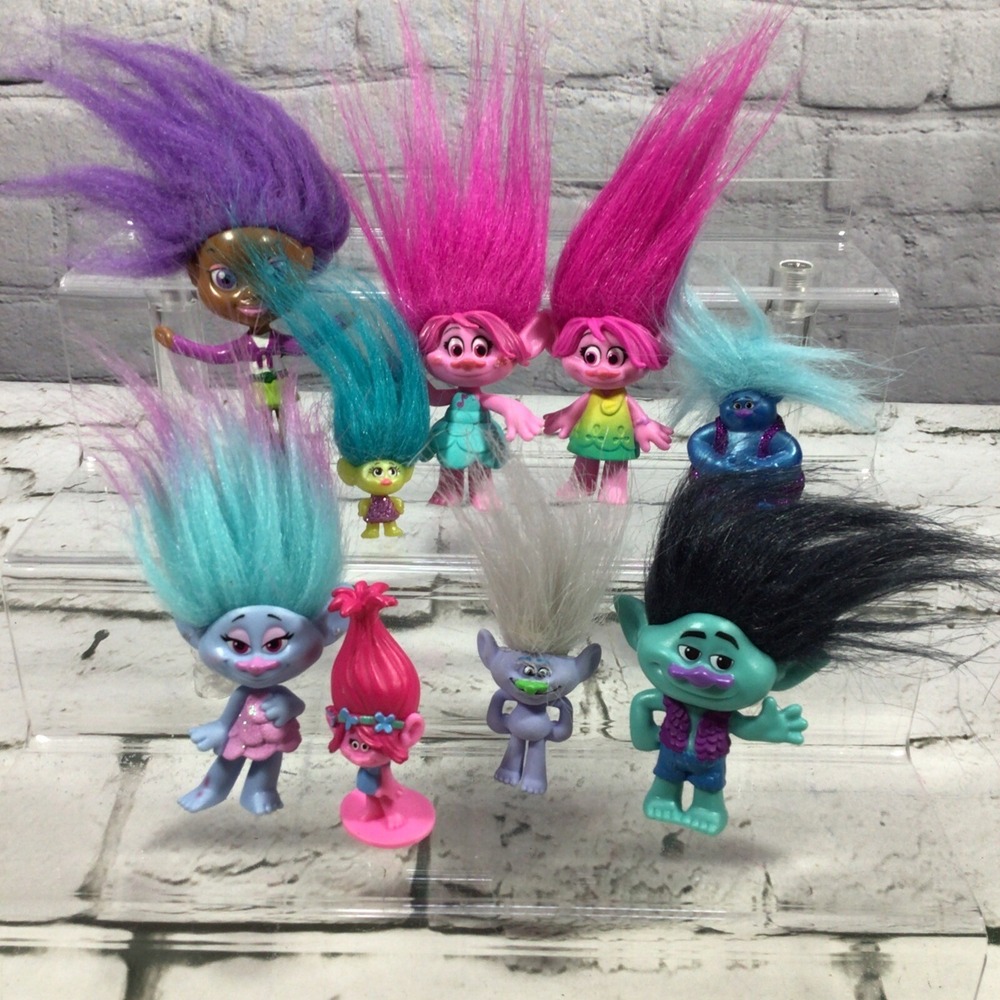 Dreamworks Trolls Brushable Figures Characters Lot‎ Of 9 Branch Biggie Guy